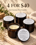 2oz All Natural Coconut Wax Candles (4pk)